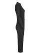 Punk  Style Multi Wearing Ways Hem Slit Design Dark Sexy Wool Knitted Dress With String