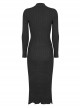 Punk  Style Multi Wearing Ways Hem Slit Design Dark Sexy Wool Knitted Dress With String