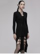 Punk  Style Multi Wearing Ways Hem Slit Design Dark Sexy Wool Knitted Dress With String