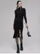 Punk  Style Multi Wearing Ways Hem Slit Design Dark Sexy Wool Knitted Dress With String