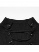 Punk  Style Multi Wearing Ways Hem Slit Design Dark Sexy Wool Knitted Dress With String