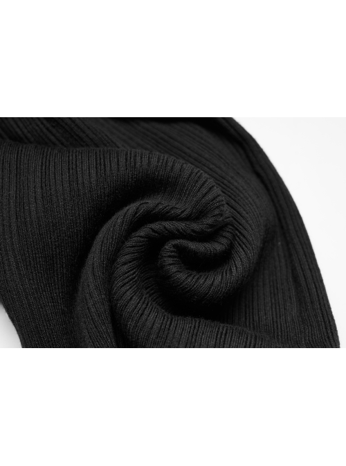 Punk  Style Multi Wearing Ways Hem Slit Design Dark Sexy Wool Knitted Dress With String