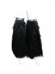 Adjustable Black Punk Leather Decorated Wool Leg Warmer Accessory