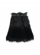 Adjustable Black Punk Leather Decorated Wool Leg Warmer Accessory