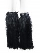 Adjustable Black Punk Leather Decorated Wool Leg Warmer Accessory
