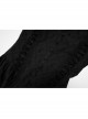 Victoria Rose Pattern Black Square Neck Gothic Hidden Zipper Elegant Large Hem Lace Maxi Dress