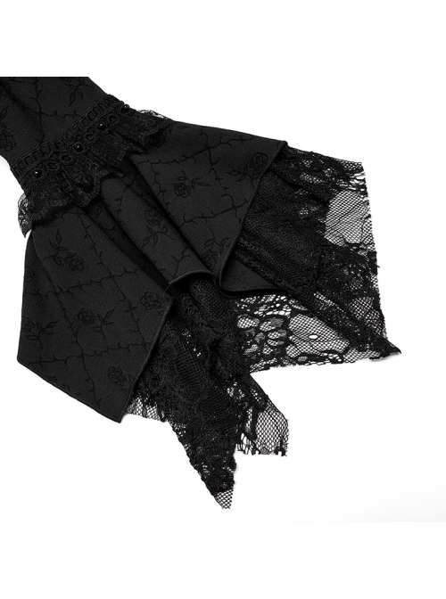 Victoria Rose Pattern Black Square Neck Gothic Hidden Zipper Elegant Large Hem Lace Maxi Dress