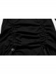 Dark Punk Style Stretch Cotton Fabric Rope Design Multi Wearing Ways Long Sleeve Dress