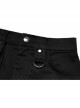 Heavy Industrial Punk Hem Slit Design Multi-Pocket Zipper Trim Sexy Mini Skirt