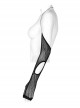 Dark Texture Mesh Fabric Dimensional Cut Open Hollow Design Metal Chain Halter Arm Sleeves