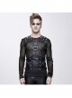 Punk Black Adjustable Leather Loop Shoulder Nailing Waistcoat