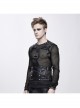 Punk Black Adjustable Leather Loop Shoulder Nailing Waistcoat