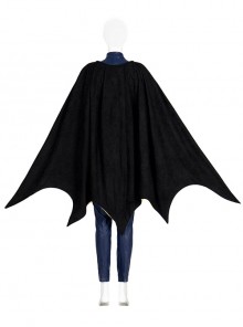 DC Comics Batgirl Barbara Gordon Battle Suit Blue Version Halloween Cosplay Costume Black Cloak