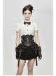 Black Steampunk Adjustable Slim Curly Grain Texture Composite Leather Corset