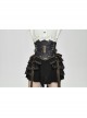 Black Steampunk Adjustable Slim Curly Grain Texture Composite Leather Corset