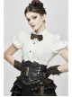 Black Steampunk Adjustable Slim Curly Grain Texture Composite Leather Corset