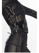 Punk Adjustable Imitation Leather Fan-shaped Lace Up Black Corset