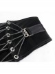 Punk Adjustable Imitation Leather Fan-shaped Lace Up Black Corset