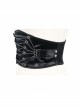 Punk Adjustable Imitation Leather Fan-shaped Lace Up Black Corset