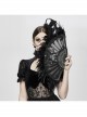 Gothic Non-foldable Rivet Decorative Feather Black Fan