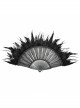 Gothic Non-foldable Rivet Decorative Feather Black Fan