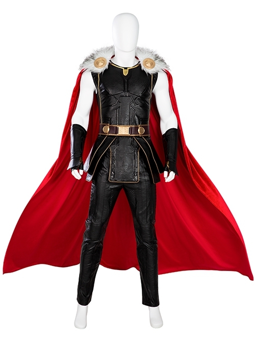 Thor Love And Thunder Thor Odinson Battle Suit Fur Collar Version Halloween Cosplay Costume Set