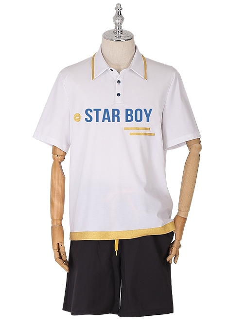 Game Light And Night Jesse White Short Sleeve T-shirt Black Shorts Halloween Cosplay Costume Full Set