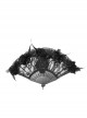 Non-foldable Black Gothic Lace Beaded Fan