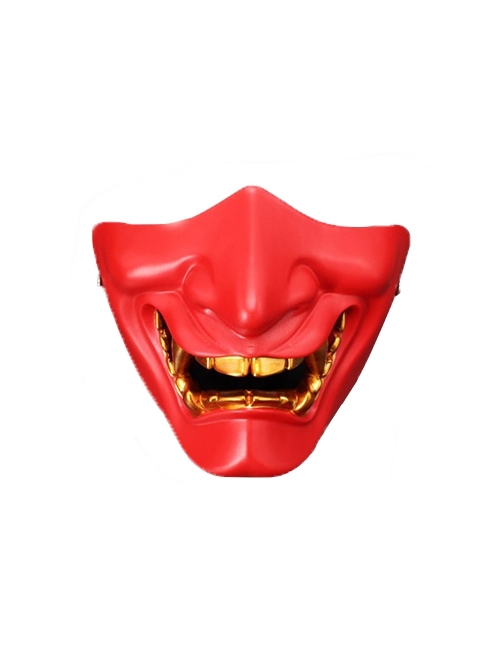 Horror Prajna Ghost Head Halloween Masquerade Cosplay Half Face Resin Mask