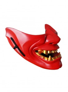 Horror Prajna Ghost Head Halloween Masquerade Cosplay Half Face Resin Mask Upgraded Version