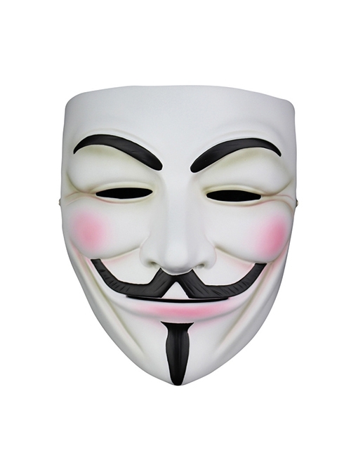 V For Vendetta White Weird Mystery Smile Halloween Party Masquerade Resin Mask