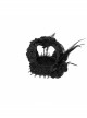 Black Gothic Feather Rose Lace Edging Cross Crown Hair Clip