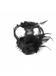 Black Gothic Feather Rose Lace Edging Cross Crown Hair Clip