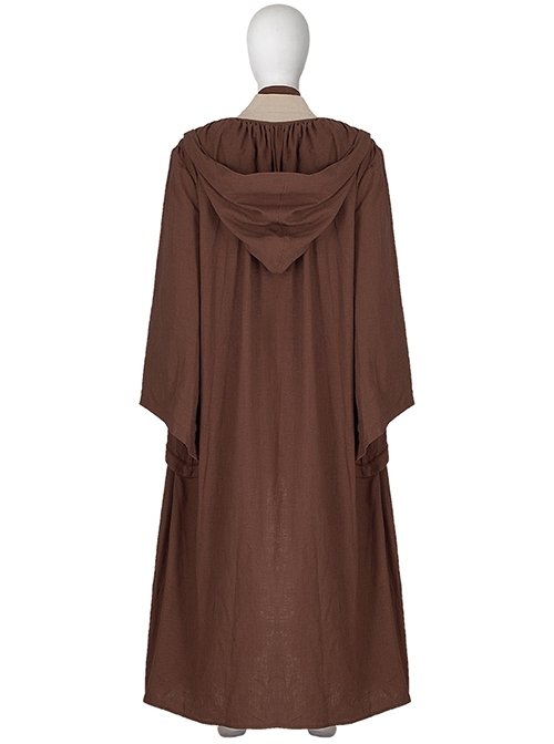 Star Wars Obi-Wan Kenobi Beige Suit Halloween Cosplay Costume Brown Robe Coat