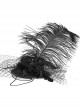 Black Gothic Light Gauze Detachable Feather Small Top Hair Clip
