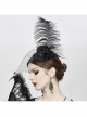 Black Gothic Light Gauze Detachable Feather Small Top Hair Clip