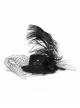 Black Gothic Light Gauze Detachable Feather Small Top Hair Clip