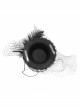 Black Gothic Light Gauze Detachable Feather Small Top Hair Clip