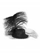 Black Gothic Light Gauze Detachable Feather Small Top Hair Clip