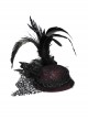 Gothic Detachable Black Feather Beads Decorated Red Hair Clip
