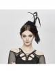 Gothic Detachable Black Feather Beads Decorated Red Hair Clip