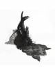 Gothic Detachable Black Feather Beads Decorated Red Hair Clip