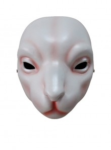 White Alien Shape Cute Muscle Rabbit Halloween Party Perform Role Play Full Face Resin Mask