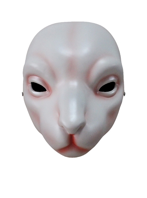 White Alien Shape Cute Muscle Rabbit Halloween Party Perform Role Play Full Face Resin Mask