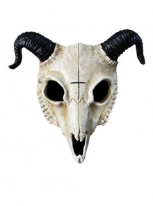 Angry Ram Skull Modeling Halloween Prom Party Wedding Masquerade Dress Up Full Face Resin Mask
