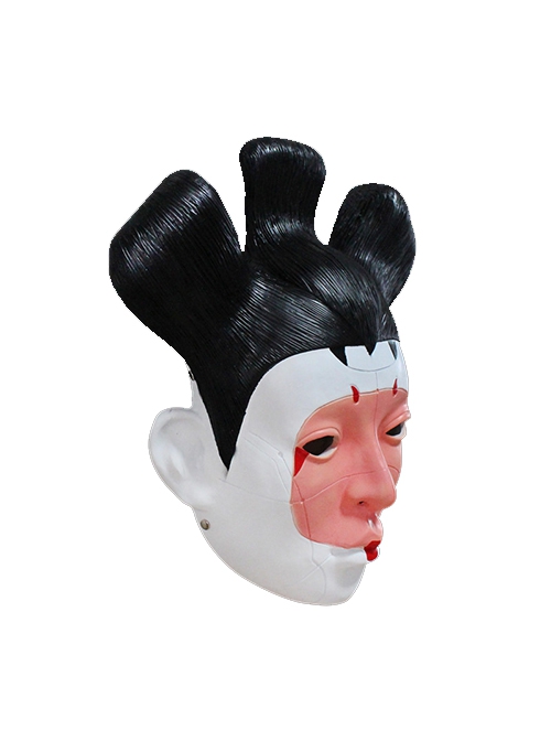Halloween Hot Pot Shop Tattoo Shop Ghost in the Shell Japanese White Geisha Dress Up Haunted House Full Face Resin Mask