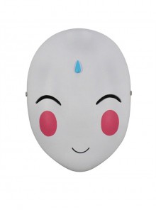 White Squinting Smiling Cute Fox Mask Halloween Stage Perform Adult Child Full Face Resin Mask