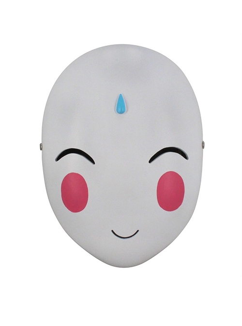 White Squinting Smiling Cute Fox Mask Halloween Stage Perform Adult Child Full Face Resin Mask