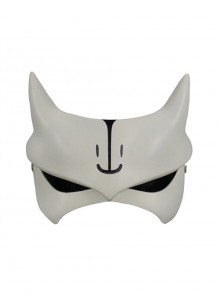 White Grim Cool Killer Fox Half Face Mask Halloween Stage Perform Adult Child  Resin Mask