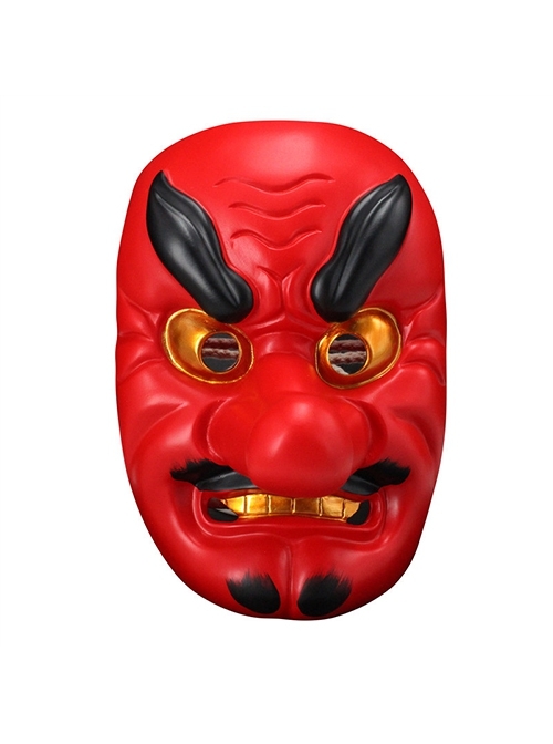 Red Big Long Nose Prajna Samurai Halloween Horror Exaggerated Funny Adult Full Face Resin Mask